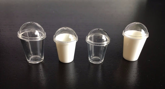 4 Take Out Coffee Cups, Dolls House Miniatures, 1:12 Scale Miniature