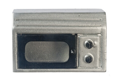 Silver Microwave Oven, Dolls House Miniature Kitchen, Cooking 1.12 Scale