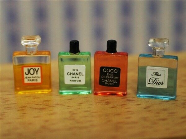 Perfume Bottles, Dolls House Miniature Accessory Bedroom Bathroom 1.12 Scale