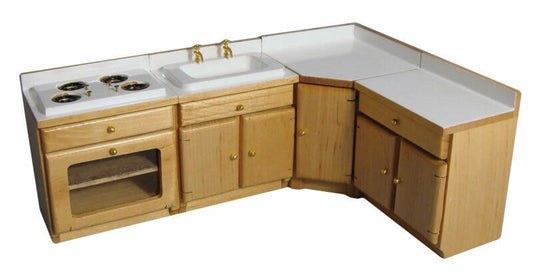 Complete Kitchen Set, Dolls House Miniature, Sink, Cooker, 1.12 Scale Miniatures