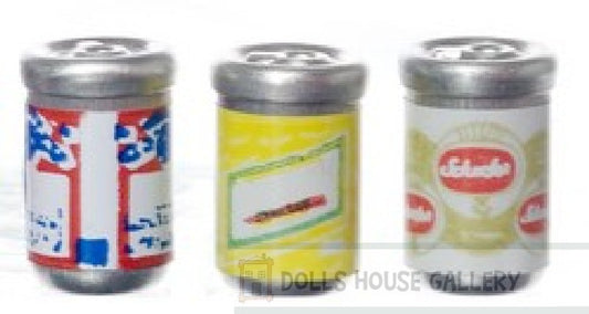 3 Beer Cans, Dolls House Miniature, Miniatures
