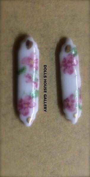 Rose Design 2 Door Plates, Doll House Miniature Door Accessory, DIY
