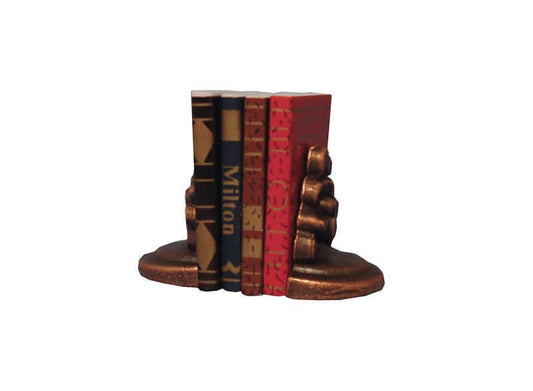 Set Of Books & Bookends, Doll House Accessory, Miniature Study / Library