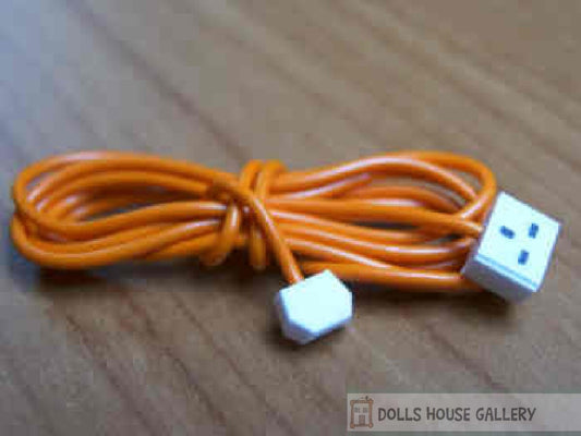 Extension Lead Orange Flex, Dolls House Miniature, Room Accessory