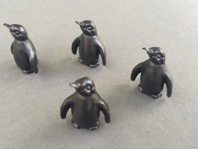 4 Black Penguins, Miniatures, Approx. Height-16mm, Pets & Animals. 1.12th Scale