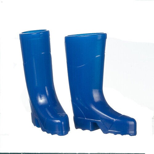 Blue Outdoor Wellington Boots, Dolls House Miniature, Wellies 1.12 Scale