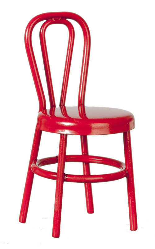 Small Child's Red Chair, Dolls House Miniature, 1.12 Scale Sewing Machine Seat