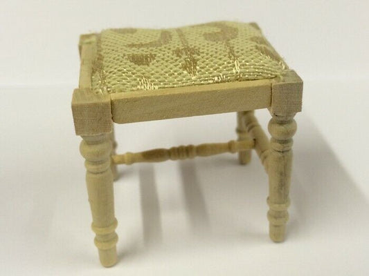 Bare Wood Dressing Table Stool, Dolls House Miniature, Furniture
