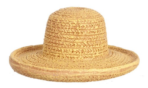 Small Resin Straw Hat Style B, Doll House Miniature. 1.12 Scale