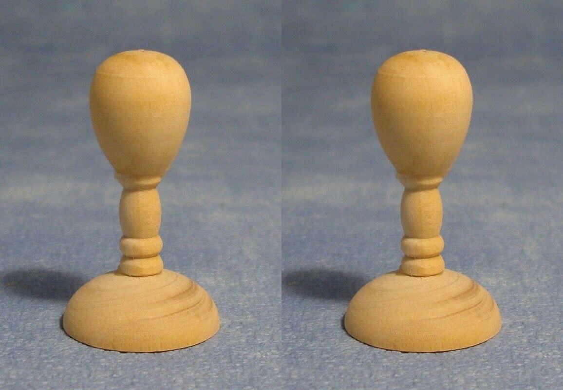Two Small Wooden Hat / Wig Stands, Dolls House Miniatures