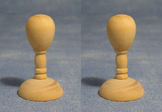 Two Small Wooden Hat / Wig Stands, Dolls House Miniatures