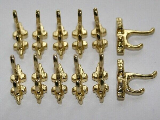 Set Of Twelve Coat Hooks, Dolls House Miniature Fixtures, 1.12th Scale DIY