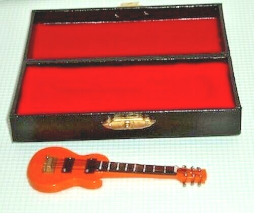 Dolls House Miniature Orange Gibson Guitar, Music Room Instrument 1.12 Scale
