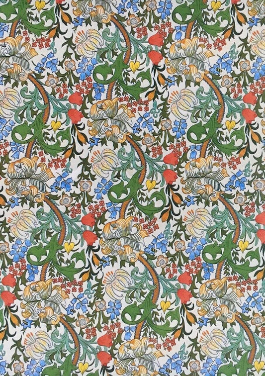 Wallpaper Golden Lily William Morris Design, Dolls House Miniature