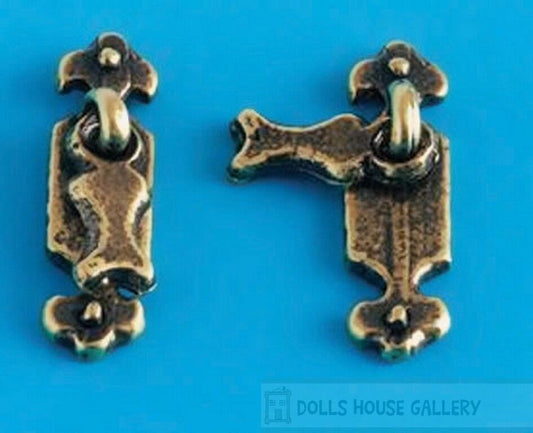 Pair Of 1920's Drop Pull Handles, Dolls House Miniature, Door Accessory