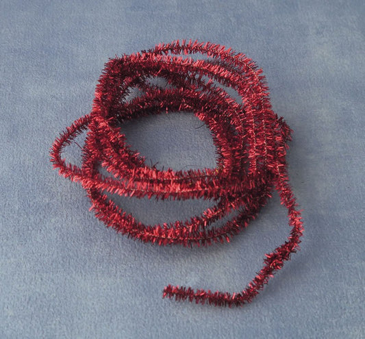 75" Of Red Dolls House Christmas Tinsel,Dolls House Miniature, Tree Decoration