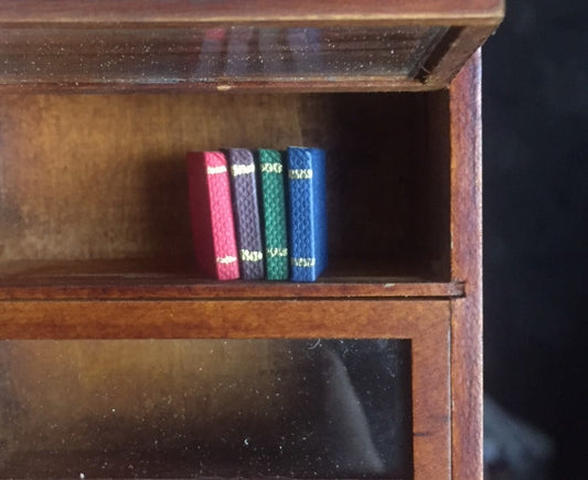 Four Books, Dolls House Miniature, Stationery, Library, Book Writing Miniatures