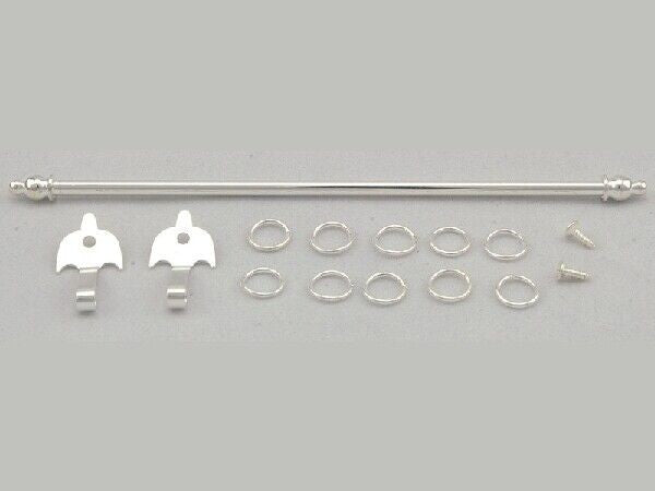 Chrome Expanding Curtain Rail 4" to 6" Dolls House Miniature, Curtain Poles,