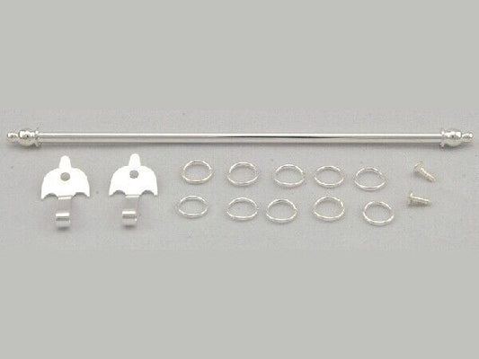 Chrome Expanding Curtain Rail 4" to 6" Dolls House Miniature, Curtain Poles,