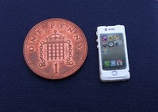 Smart Phone White, Dolls House  Miniature. 1.12th Scale