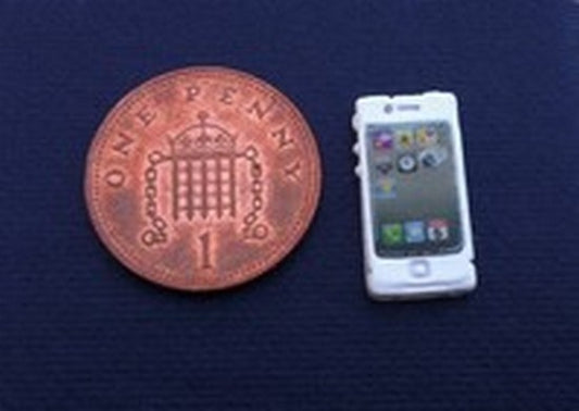 Smart Phone White, Dolls House  Miniature. 1.12th Scale