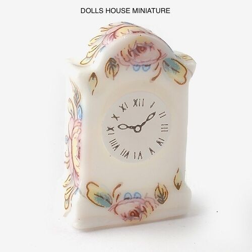 Pretty Floral Clock, Dolls House Miniatures, 1:12th Scale