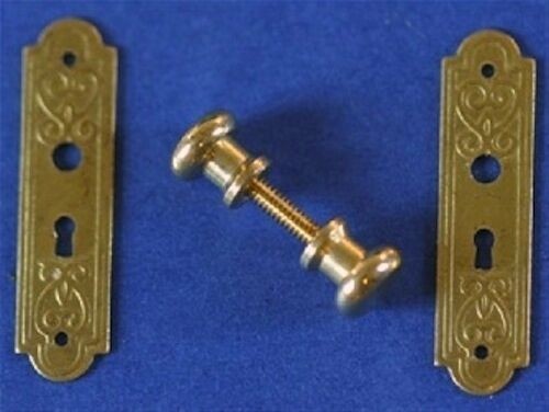 Victorian Brass Door Knobs & Plates, Dolls House Miniature, Building & DIY Knob
