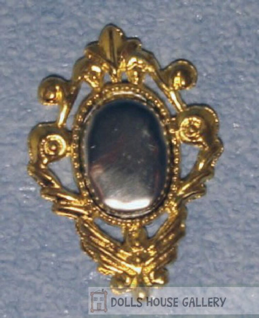 Small Fancy Gold Wall Mirror , Dolls House Miniature Home Decor 30mm