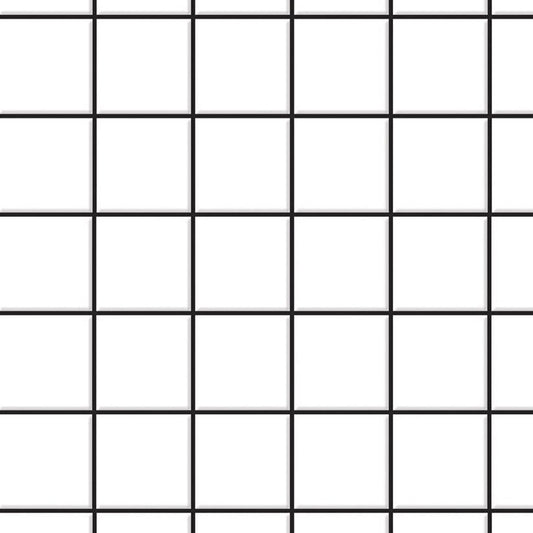 White Square Floor Tiles With Dark Grout Card, Dolls House Miniature