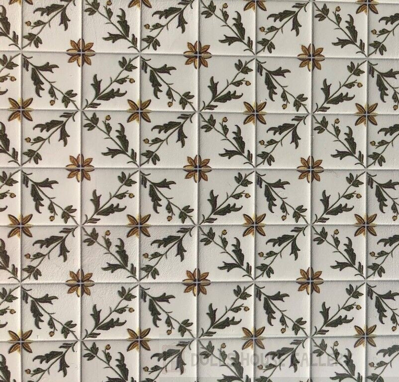 Laminated Tile Sheet Flooring Leaf Pattern, Dolls House Miniature,DIY