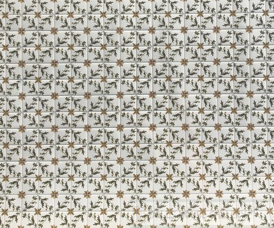 Laminated Tile Sheet Flooring Leaf Pattern, Dolls House Miniature,DIY