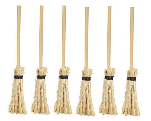 Six Brooms, Dolls House Miniature, 1.12 Scale