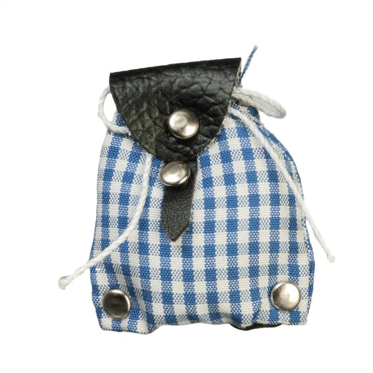 Rucksack Checked, Dolls House Miniature, Bag Miniatures 1,12 Scale