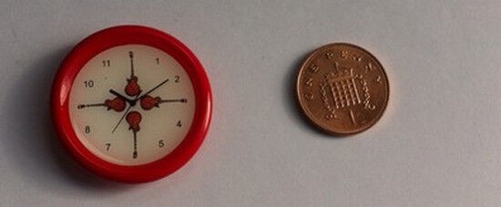 Clock With Guitars, Dolls House Miniature Ornamental accessories 1/12