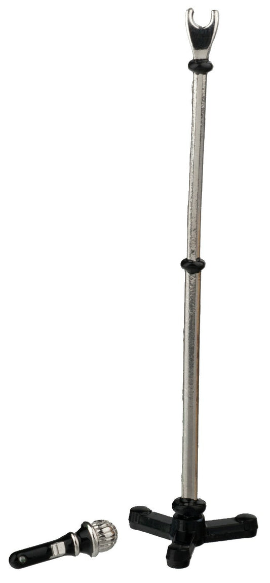 Microphone & Stand, Miniature Musical Instrument 1.12 Scale