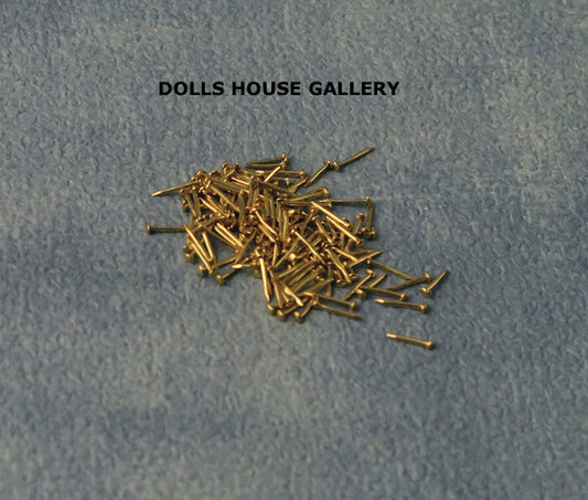Brass Nails 6mm 100 Pack, Dolls House Miniature, DIY