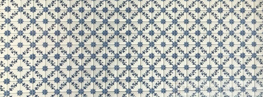 Laminated Tile Sheet Flooring Blue & White, Dolls House Miniature, DIY Floor