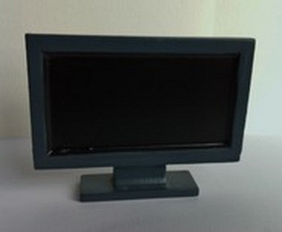 Flat Screen TV Miniature Telly for a Dolls House, Grey 1.12 Scale Telly
