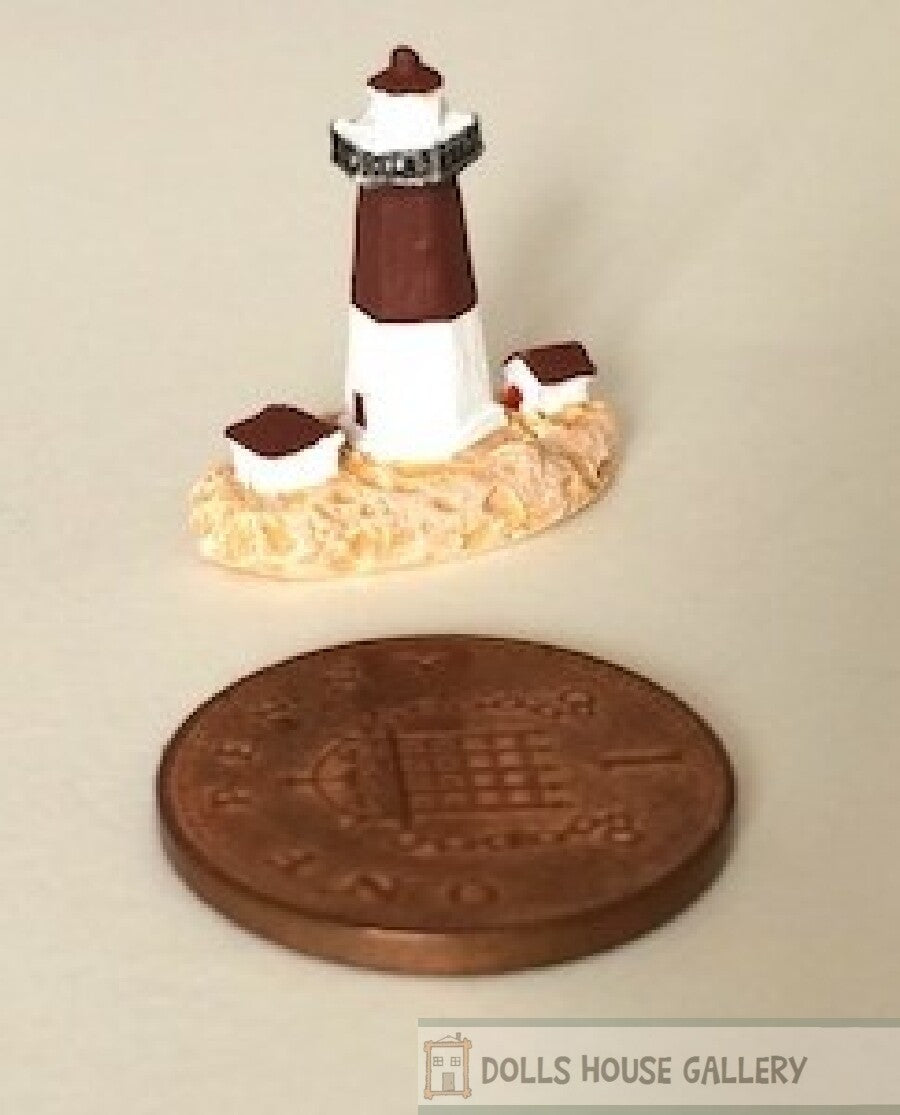 Tiny Lighthouse, Doll House Miniatures Ornament 1,12 Scale, Sea Nautical