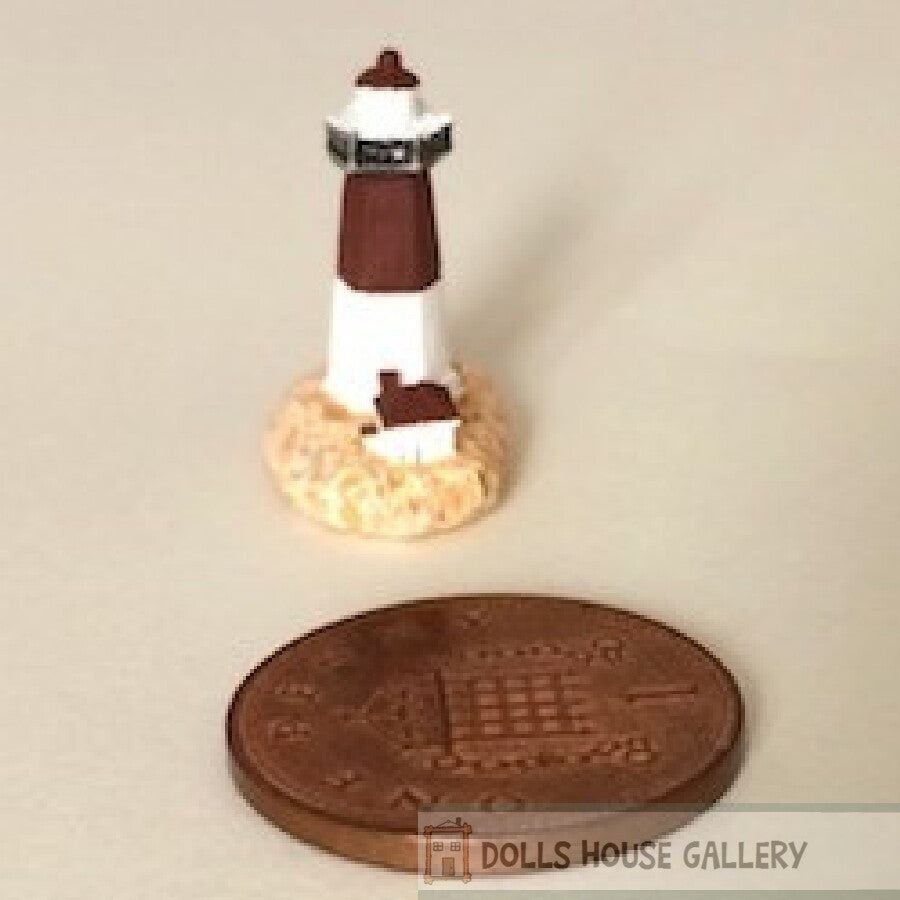 Tiny Lighthouse, Doll House Miniatures Ornament 1,12 Scale, Sea Nautical