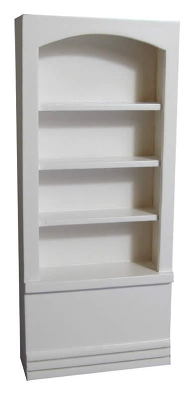 Shop Shelving Unit In White Wood, Wooden, Doll House Miniatures, Book Shelf