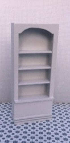 Shop Shelving Unit In White Wood, Wooden, Doll House Miniatures, Book Shelf