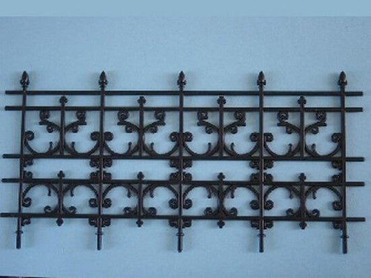 4-Panel Ornate Plastic Railing, Dolls House Miniatures Fixture Fittings Fence