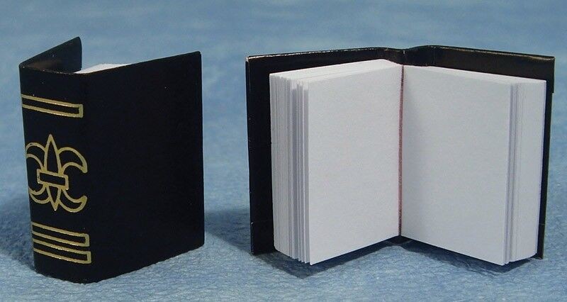 Two Thick Black Books, Stationery for a Dolls House Miniature Book Library Study