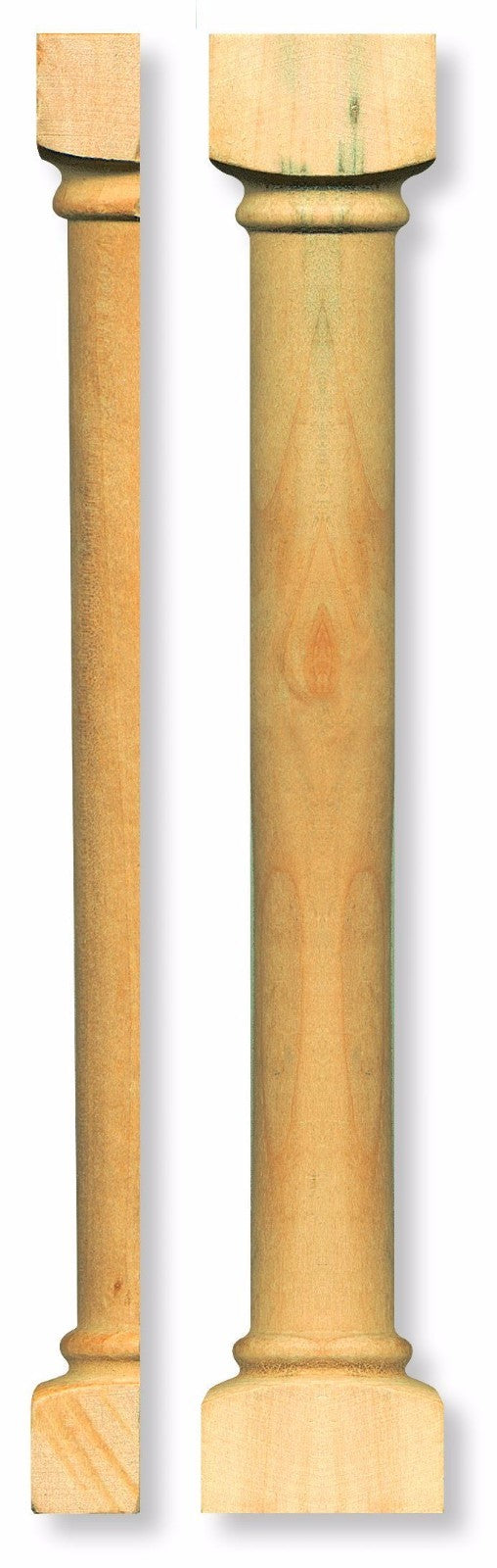 One Flat Backed Bare Wood Half Pillar, Doll House Fitting, Miniatures, DIY