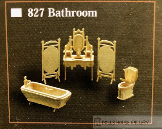 1/12th Scale Bathroom Furniture Set, Dolls House Miniatures