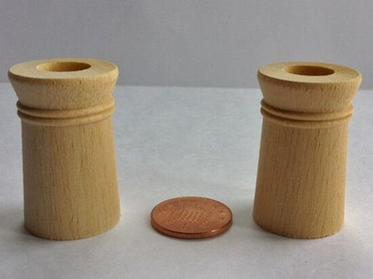 Two Wooden Chimney Pots, Dolls House Miniature D.I.Y Fixtures & Fittings