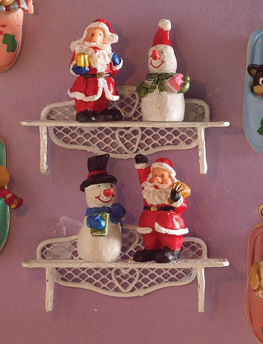 Festive Christmas Figurines 4 Pack, Doll House Miniatures, Xmas Figures, 1.12th
