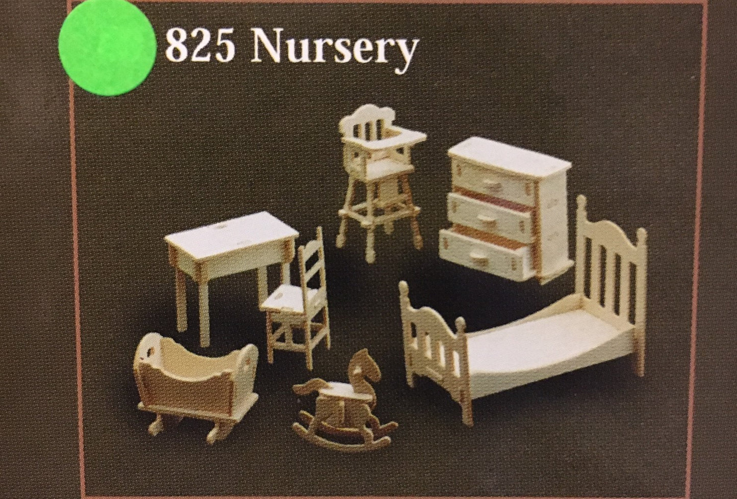 1/12th Scale Nursery Furniture Set, Dolls House Miniatures, Set