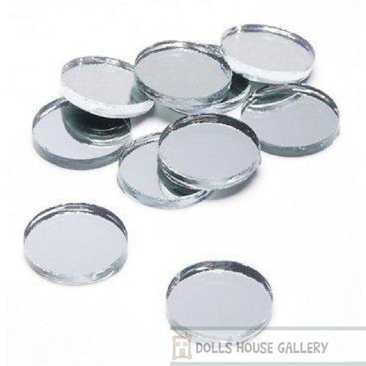 Round Mirror 1/2 Inch ( 10 Pack) Dolls House Miniature Projects, Decor